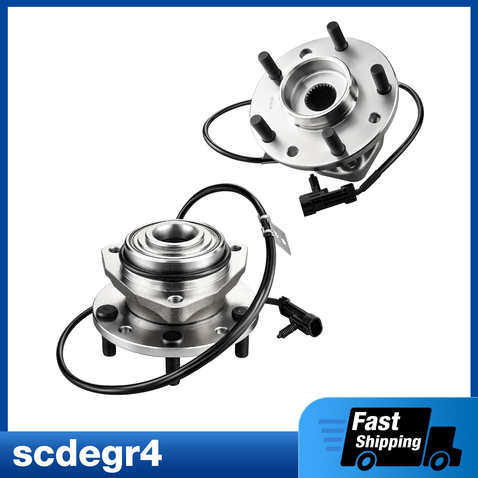 2pcs 4WD Front Wheel Hub & Bearing Assembly for 1997-2004 GMC Sonoma  4.3L V6