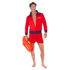 Baywatch - "Lifeguard" Strand-Kostüm für Herren, Logo (SM3582)