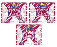 3 Pack Peeps Candy Cane Marshmallow Chicks Peppermint Flavor 30 Total Chicks