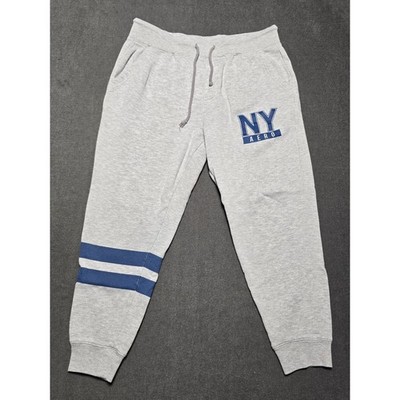 Aeropostale NY Aero Sweatpants Gray Blue Striped Joggers Medium Casual Y2K