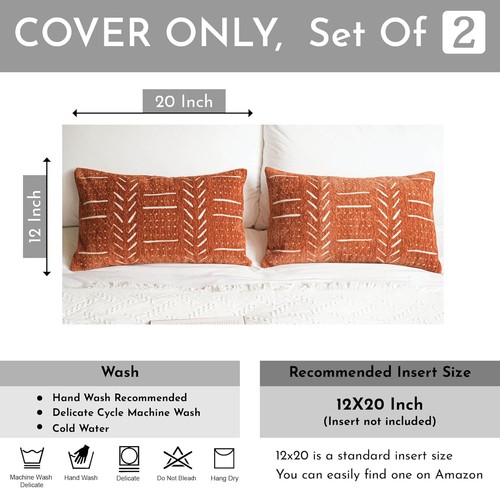 Brick Red Decorative Lumbar Throw 20" x 12" (Pack of 2), - Bild 2 von 6