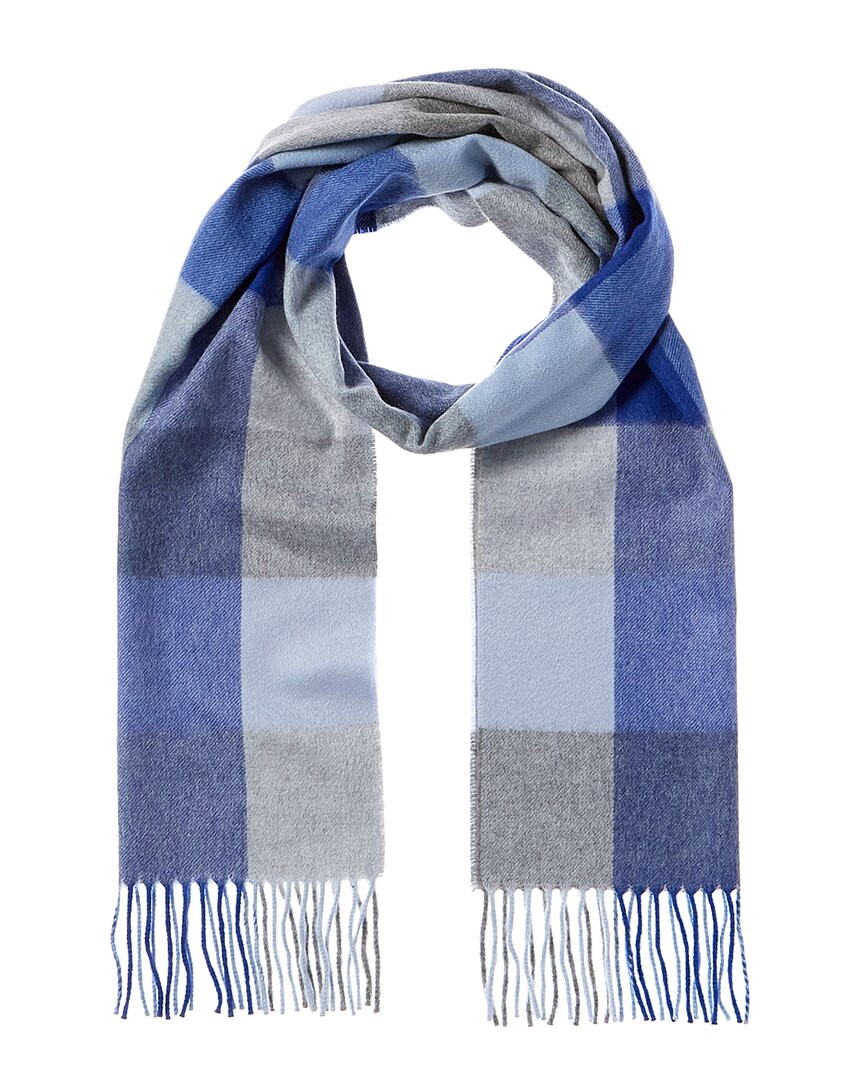 Женский кашемировый шарф Amicale Cashmere Buffalo в клетку синего цвета 11290₽