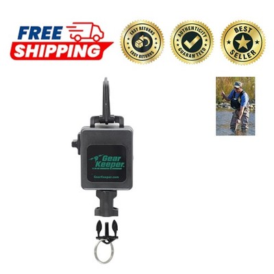 Lightweight 42'' Fly Fishing Net Retractor with Stainless Steel Clip Attachment