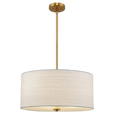Kira Home Pearl 18" Modern 3-Light Large Drum Pendant Chandelier