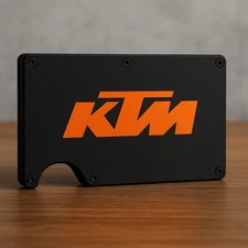 KTM Orange Logo RFID Blocking Metal Wallet – Slim Minimalist EDC Card Holder