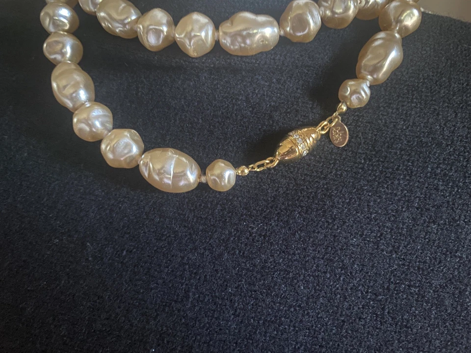 Joan Rivers 38” Faux Baroque Pearl Necklace Champagne - Image 3 of 4
