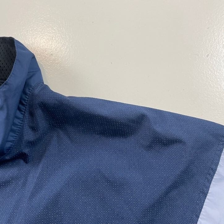 IllumiNITE Jacket Mens Large Blue Full Zip Mock Neck Windbreaker Vented Outdoor