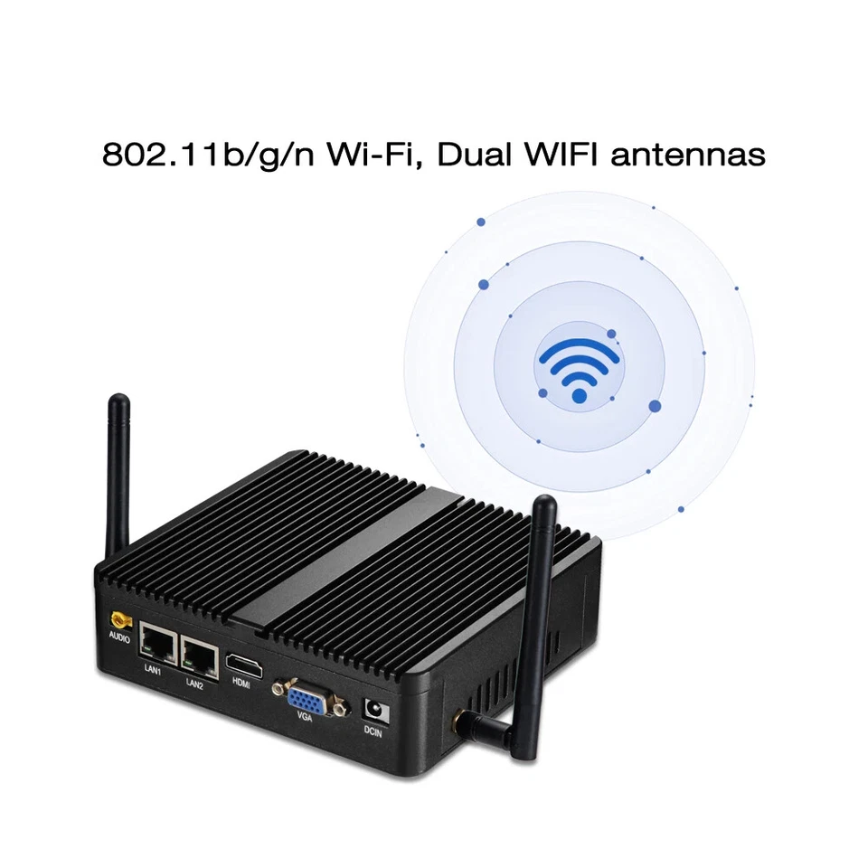 Industrial Fanless Mini PC Celeron J4125 Core i3-5005U Dual LAN 2*COM HDMI WIFI - Image 4 of 4