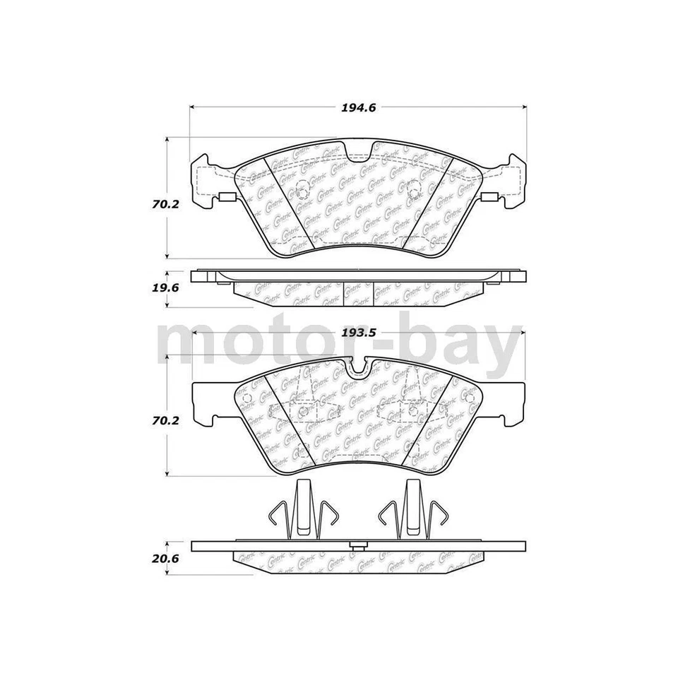 Juego de pastillas de freno delanteras traseras centradas para Mercedes-Benz R320 2007 2008 2009 Foto 2 de 4