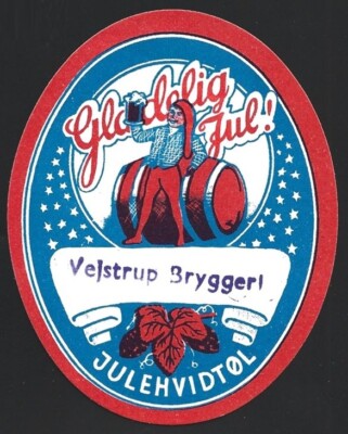 Brewery VEJSTRUP Bryggeri Vejstrup, DENMARK Authentic Old beer label