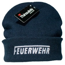 Feuerwehr Strickmütze Thinsulate® Innenfutter Wintermütze Mütze langes F weiß