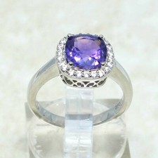 DELIGHTFUL 1.5 CT GENUINE AFRICAN AMETHYST 925 STERLING SILVER RING SIZE 5-10