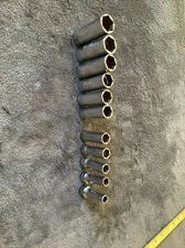 Snap On 3/8” Drive Deep Socket Set, 6pt, 8-12…14-19mm, No 13mm…..f