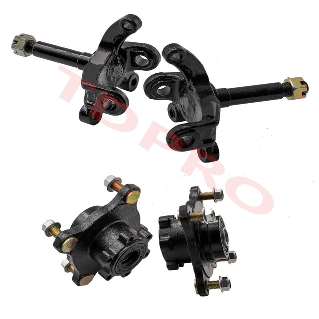 4 Stud Front Wheel Rim Hub + Steering Knuckle Spindle ATV Quad 125cc 150cc 200cc eBay