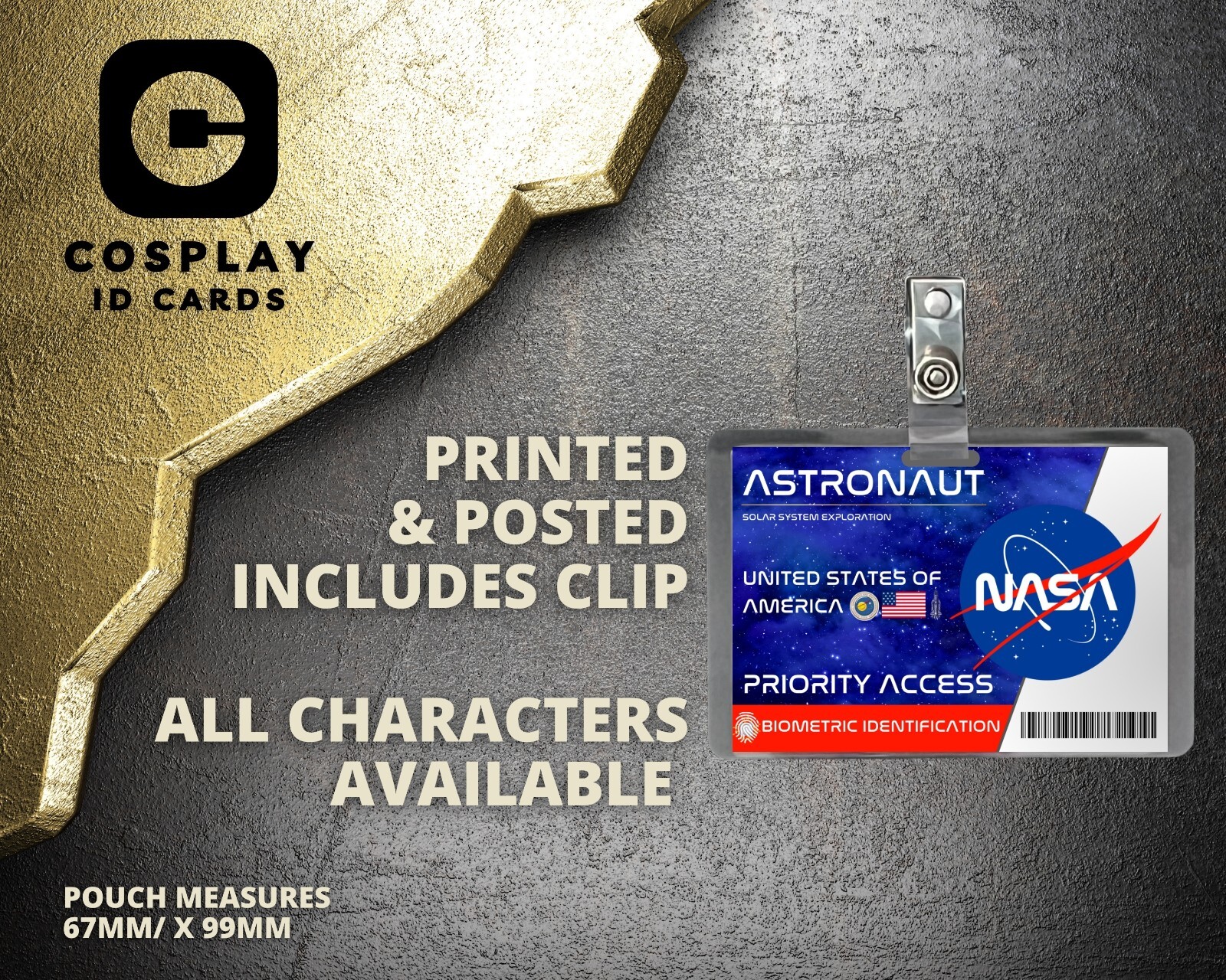 NASA ID Insignia | Elige Estilo | Disfraz Cosplay Utilería | Vestido Elegante