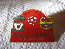 SELTENE ALTE 2007 LIVERPOOL v BARCELONA FOOTBALL CLUB GROSSE ROTE EMAILLE PRESSE ANSTECKNADEL ABZEICHEN