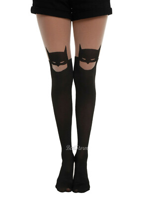 DC Comics Batman Bat Cowl Sexy Sheer/Black Tights Pantyhose Nylons S/M Last Pair