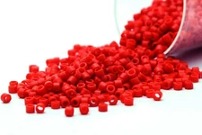 Miyuki Delicas 11/0 Opaque Matte Vermillion Seed Beads DB-795