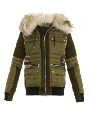 Sold Out Balmain Fur-trim Camouflage Print Quilt Jacket | eBay