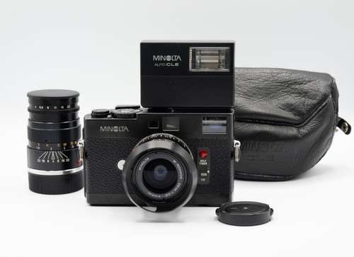 Minolta CLE Rangefinder Film Camera With M Rokkor 28mm 2.8 / 90MM / Flash