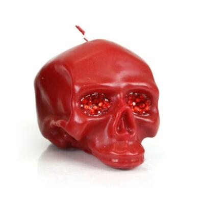 D.L. Company Med Red Skull Crystal Eyes Candle 19.2oz