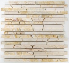 Mosaïque marbre pierre Brick crème or structure polie sol 40B-2807_f |10 plaques
