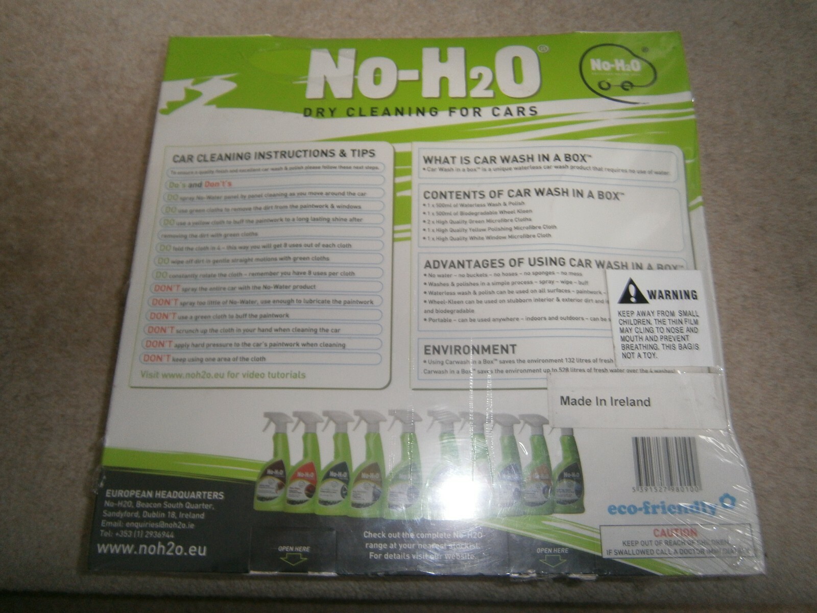 NOH20 CAR WATERLESS WASH & POLISH CARNAUBA WAX NO WATER NEEDED 6 ITEMS NEW eBay