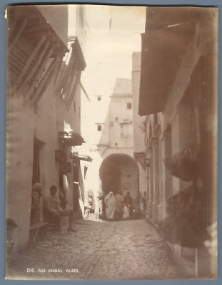 Tirage Albuminé Vintage - Alger, Rue De La Mer Rouge, Vers 1880 - Format 11x16 Cm, Référence CQ9958