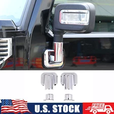 4pcs ABS Chrome Exterior Rear View Mirror Base Cover Trim For Hummer H2 2003-09