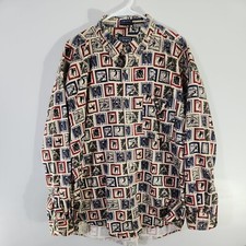 Vintage Ralph Lauren Chaps Long Sleeve Button Up Shirt XL Skiing Racing Winter