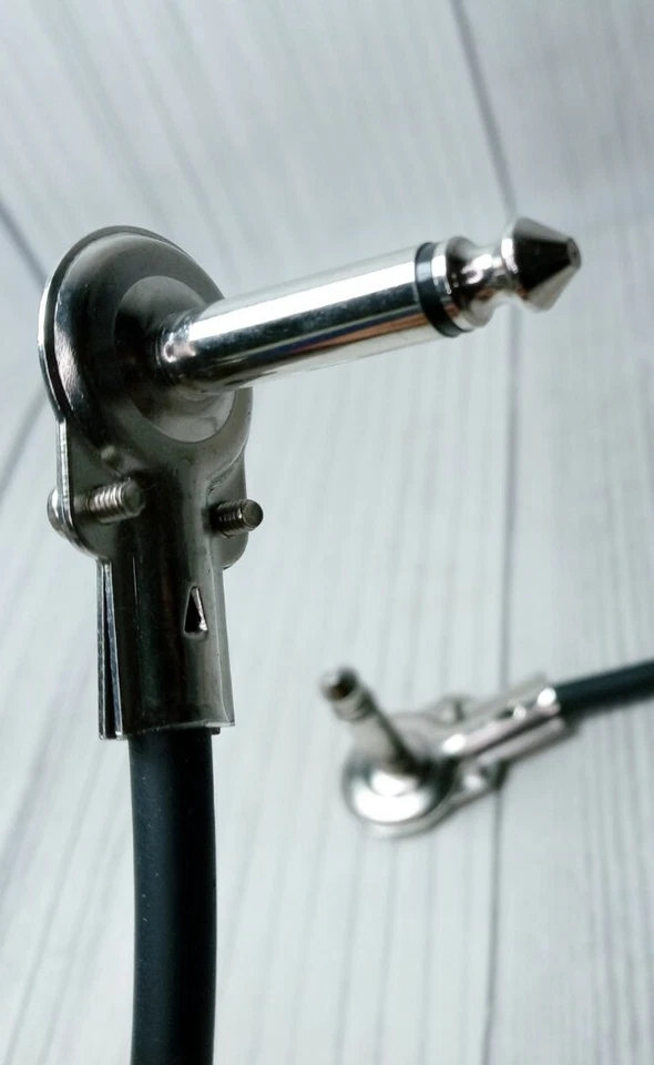 Lote de 2 cables de conexión para guitarra Hosa IRG-100.5 bajo perfil ángulo recto de 6" pulgadas  Foto 3 de 4