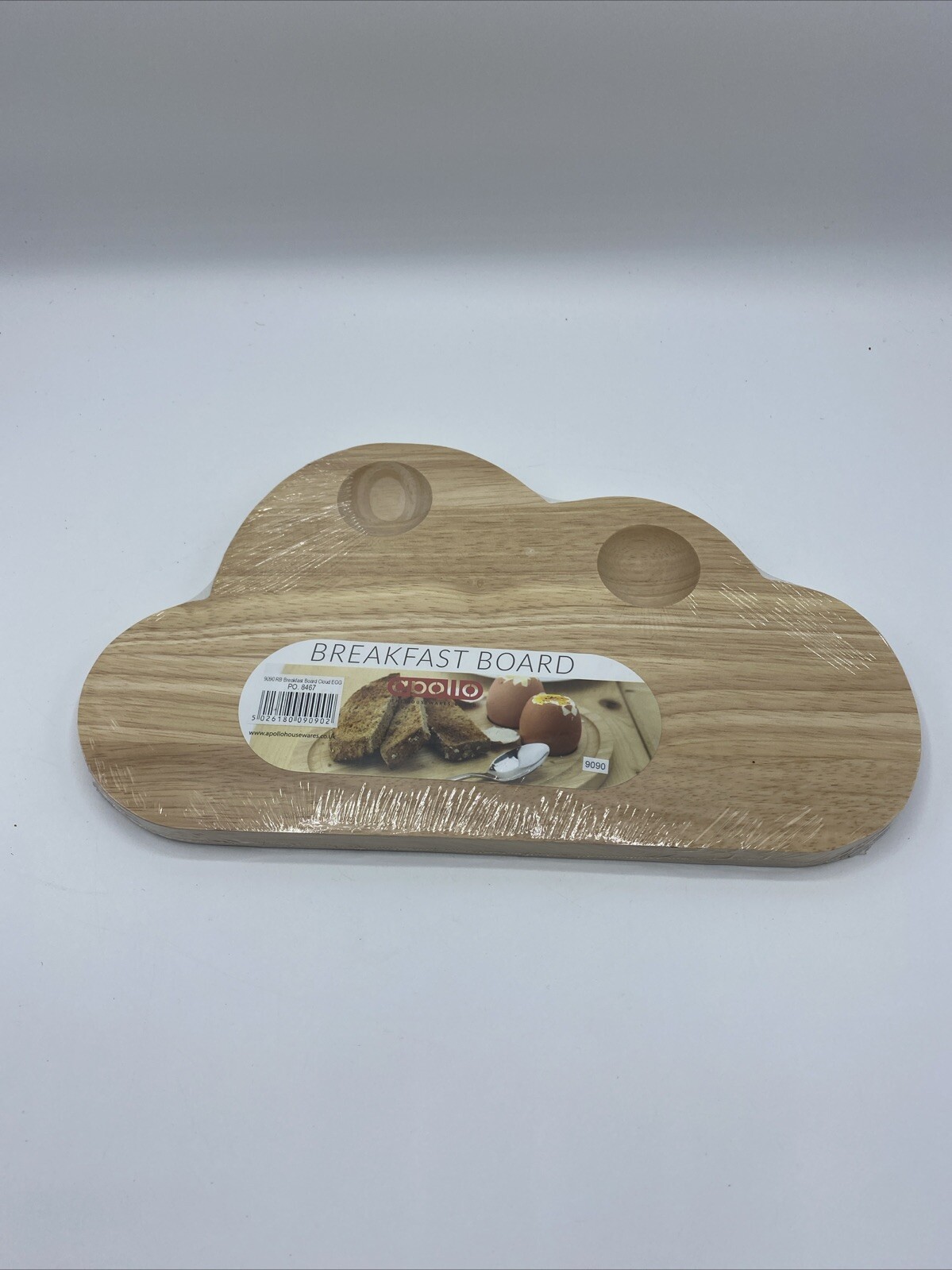 Apollo Wooden Egg Cup Holder Breakfast Toast Serving Board Cloud Shape