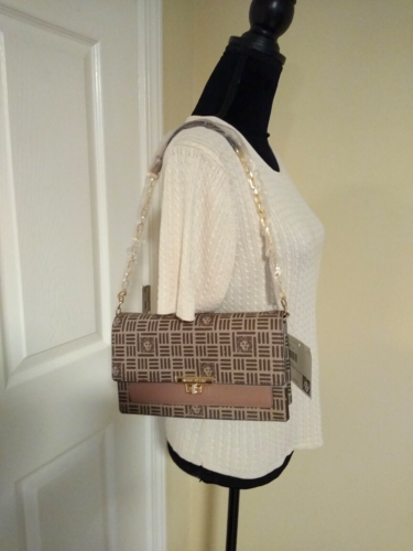 Anne Klein Women's 2PC Shoulder Bag w/Card Case    Rose/Tan    New $78   (T003K) - Picture 1 of 10