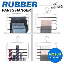 5 Layers Non-slip Clothes Hanger Pants Ties Trouser Rack Space Saving Organizer