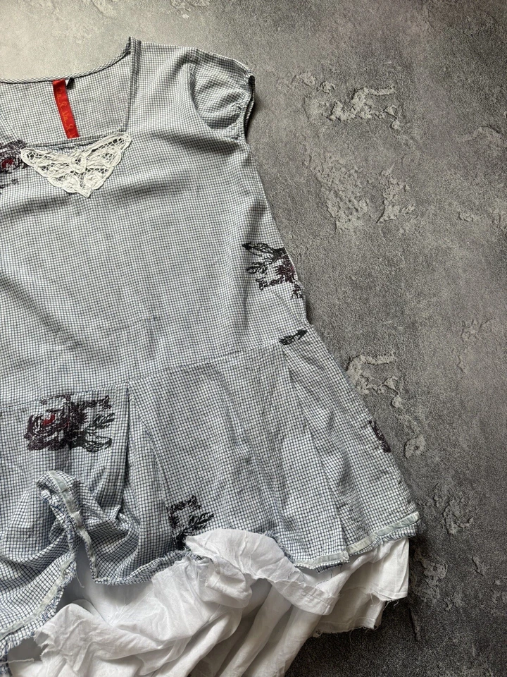 ewa i walla M Long Dress Short Sleeve Relaxed Avantgarde Bohemia   - Image 3 of 4