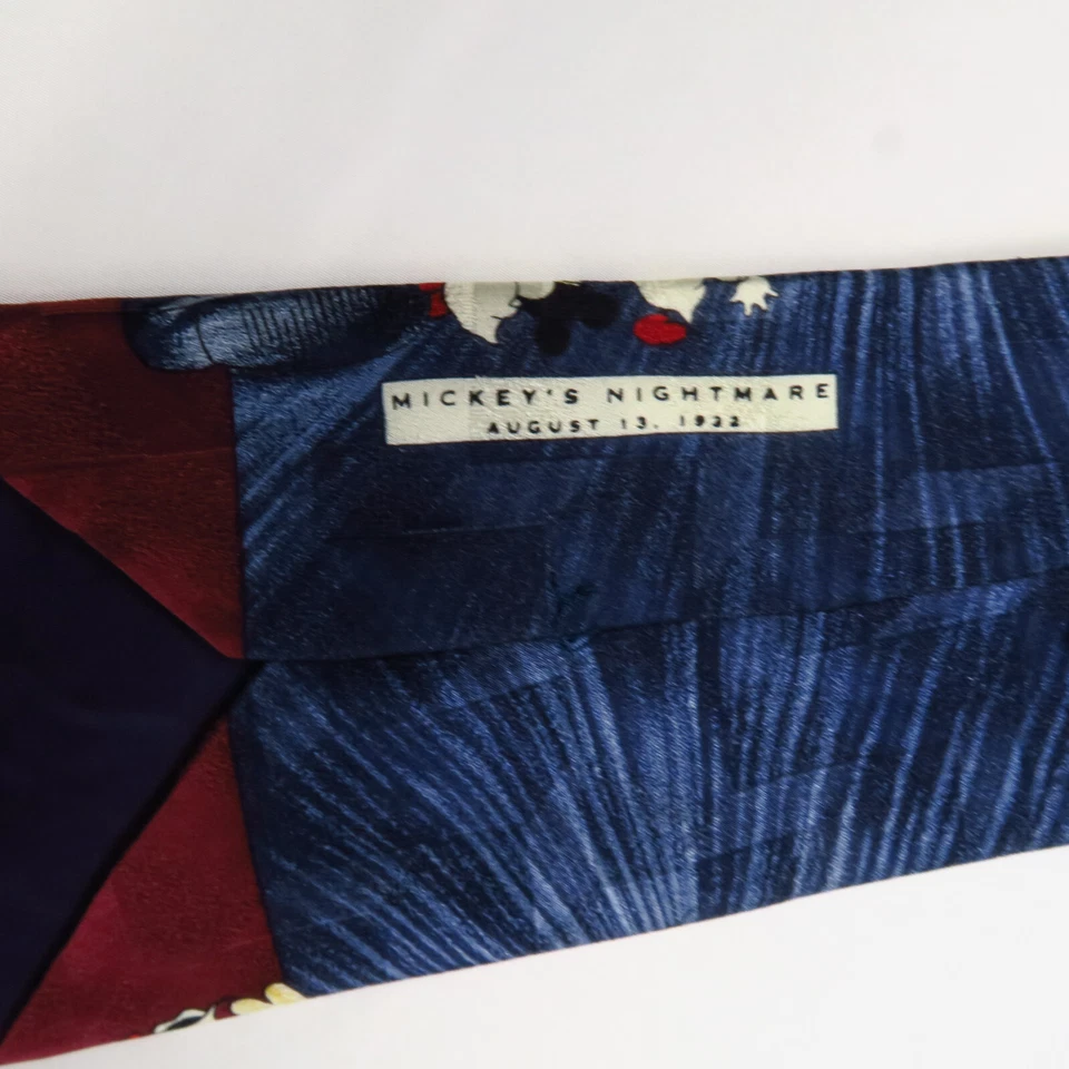 Mickey's Nightmare Atlas Design for Disney Mens Neck Tie 58x4 Red Blue Spellout - Image 4 of 4
