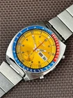 SEIKO 6139-6002 Chronograph POGUE Automatic Watch Men's Yellow Dial Vintage