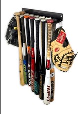 Wall Mount Baseball Bat Storage Rack Organizer Holds 14 Bats with Sports Carabin