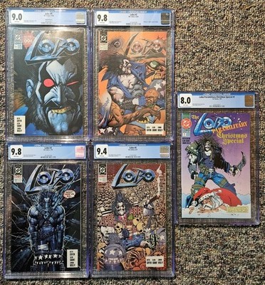 Lobo #1-4 (DC 1990) CGC  White pages + Paramilitary Christmas
