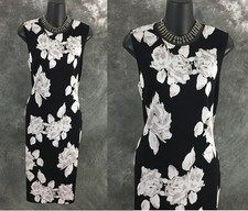 BEAUTIFUL St John knit black white multi dress size 8