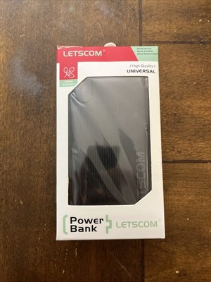 Letscom Black Universal Powerbank Smartphones Tablets Cameras NIB