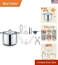20 Quart Stainless Steel Canning Set - Complete 8-Piece Induction Compatible Kit