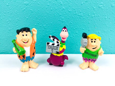 Vintage Flinstones Hollyrock PVC Figures Fred Barney And Dino Hollyrock 1992