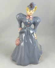 Dama Modglin's of Los Angeles con monedero rosa y lazo, estatuilla, 9 1/2"