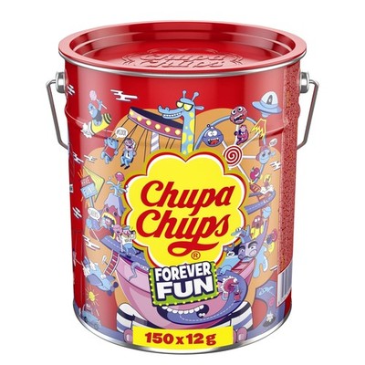 Chupa Chups Best of Lollipops 150x12g Pop-Art Metalldose 5 Sorten Geschenkbox