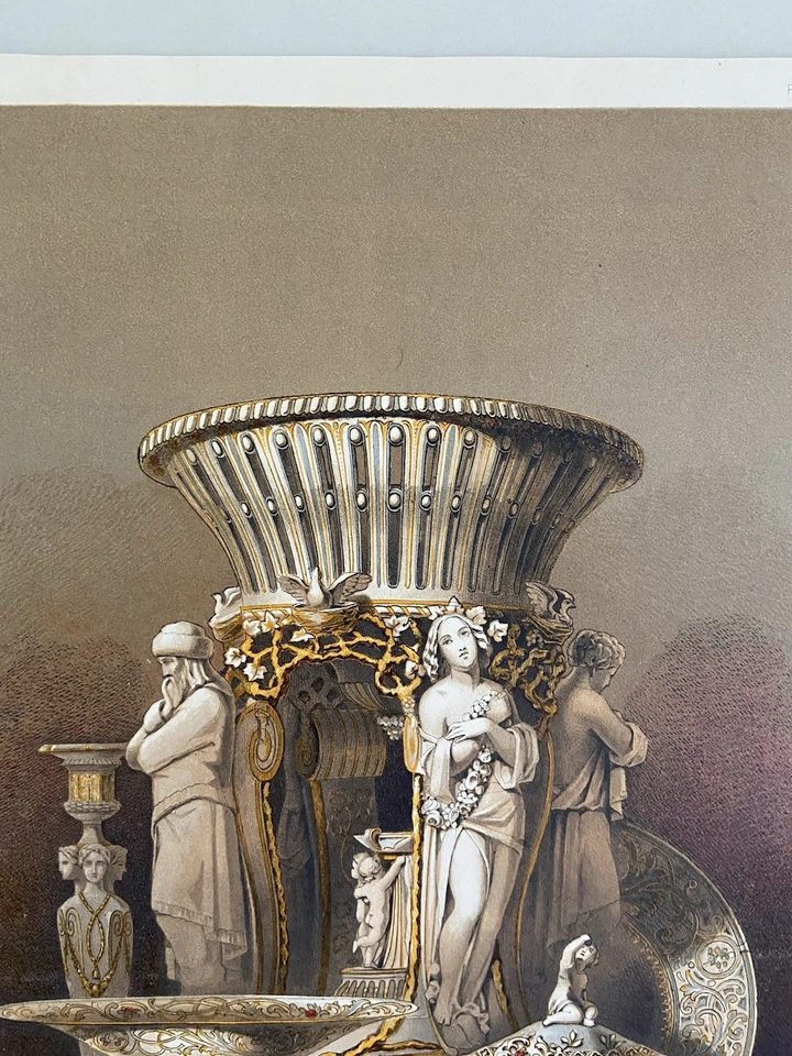 Antique Victorian Print – Minton Dessert Service Presented to Emperor of Austria - Image 2 of 4