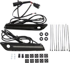 Ciro Rear LED Black Saddlebag Hinge Latch Covers 2014-2024 Harley Touring Models