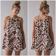 BDG Urban Outfitters Eva Tie Front Ruched Strap Trapeze Mini Dress Size XXS New