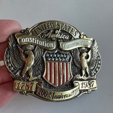 Vintage 1987 United States Constitution 200th Anniversary Belt Buckle Limited Ed