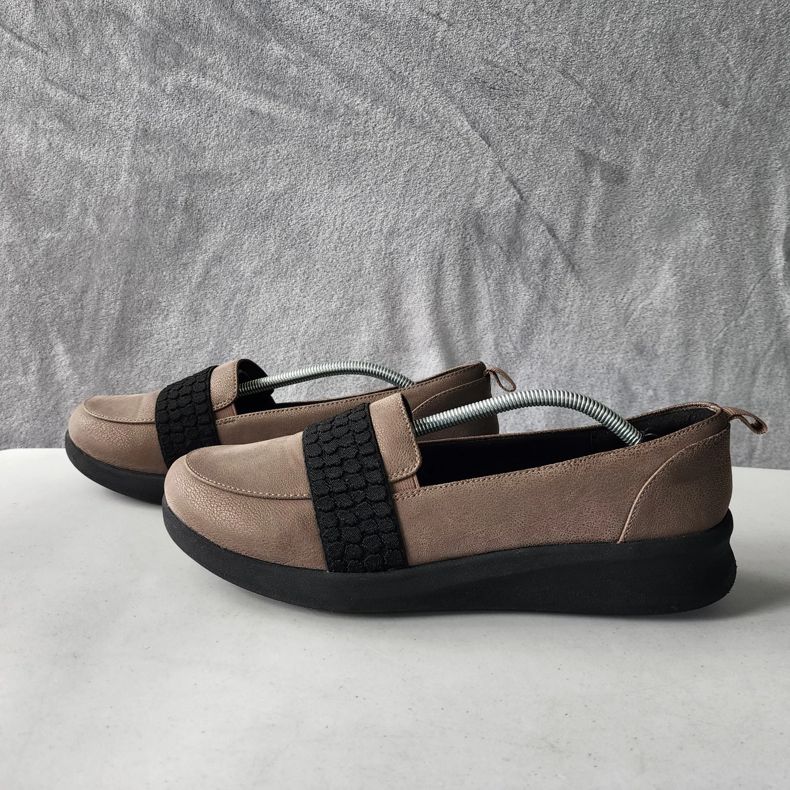 Scarpe Clarks donna 9 5 larghe comode mocassino slip on Cloudsteppers peltro 9 5 W